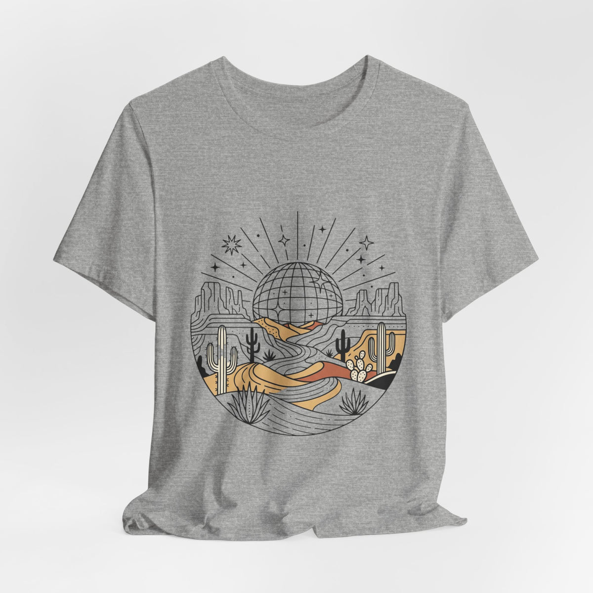 Desert Disco Tee — Retro Sunset Cactus Graphic T-Shirt
