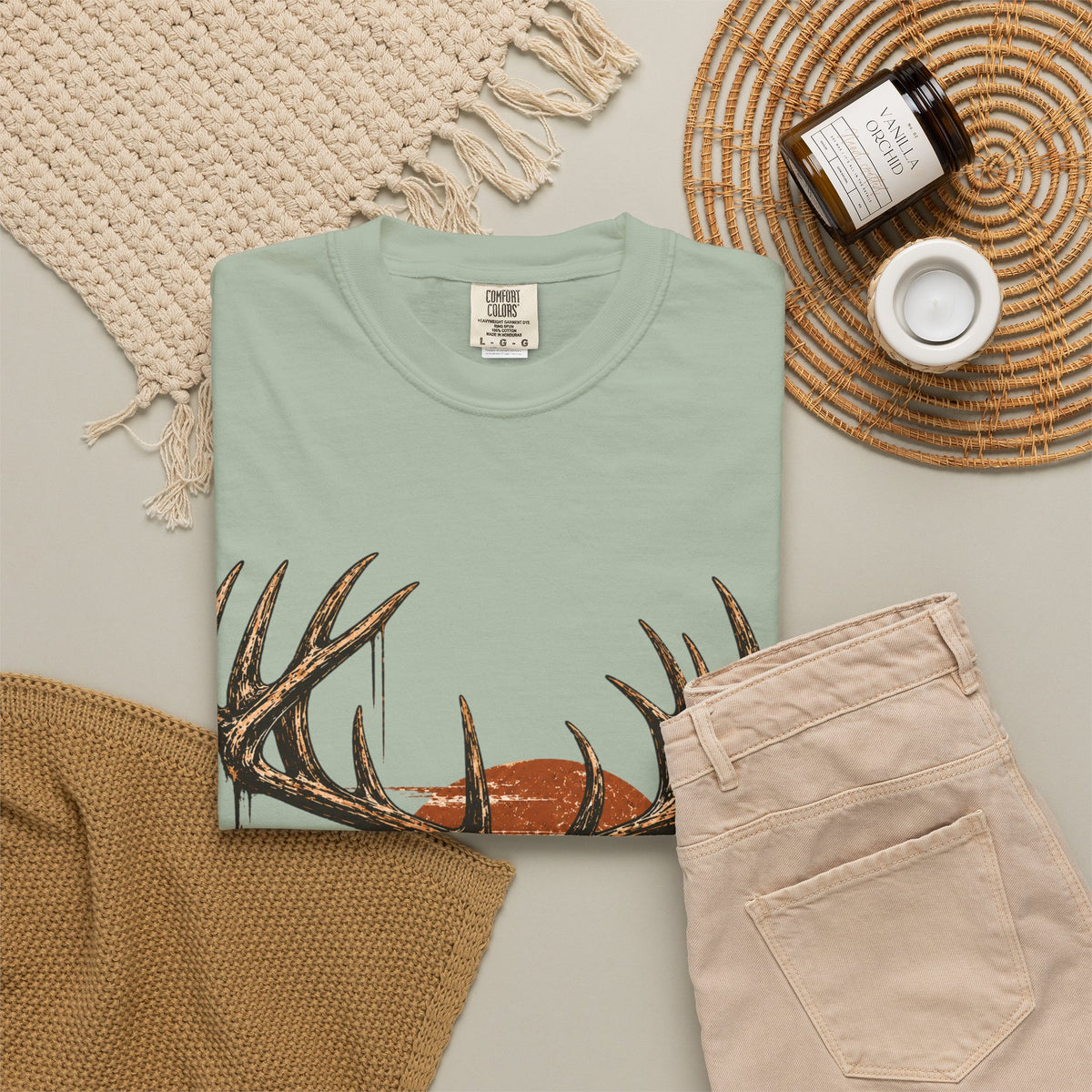 Deer Sunset T-Shirt — Vintage Elk Mountain Graphic Tee