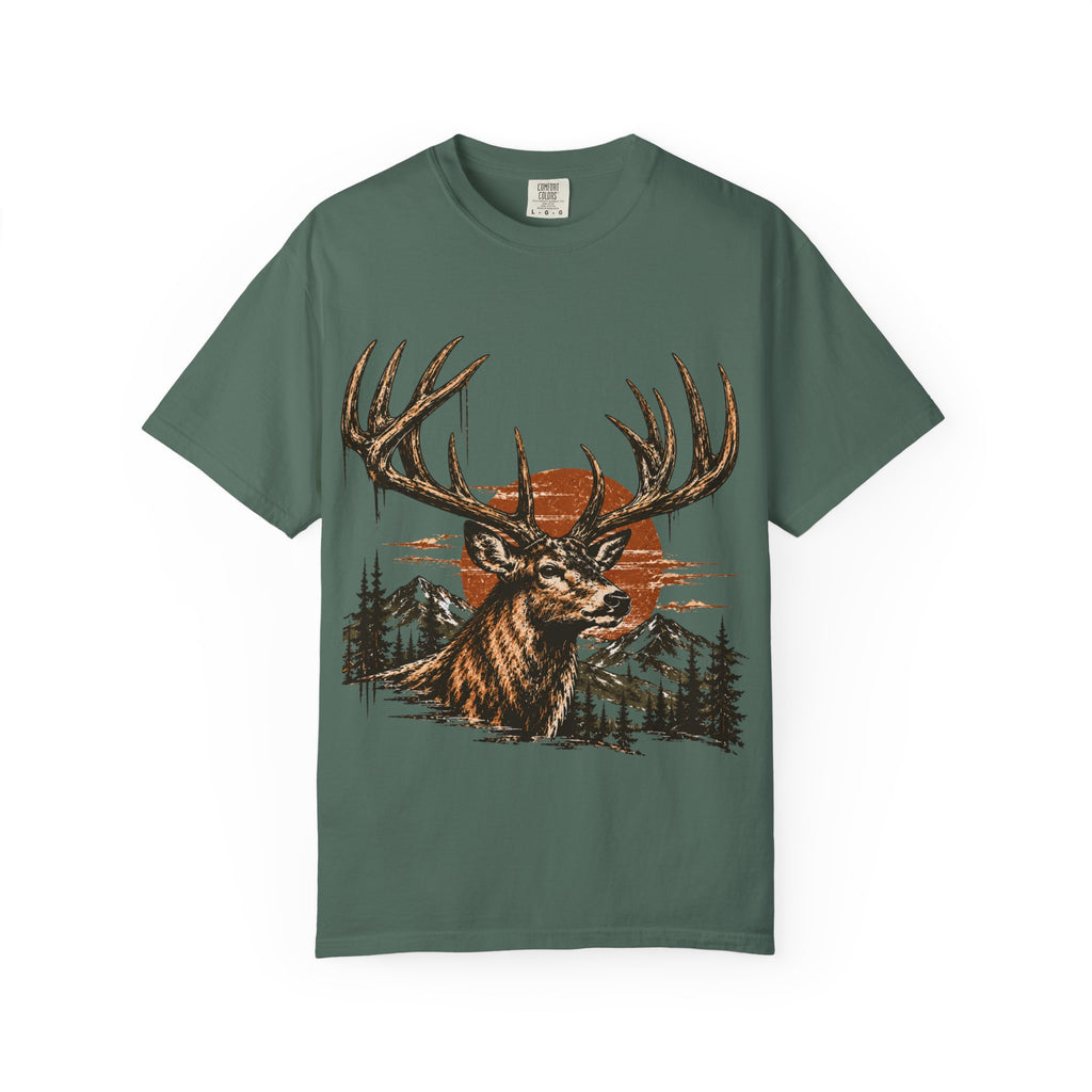 Deer Sunset T-Shirt — Vintage Elk Mountain Graphic Tee