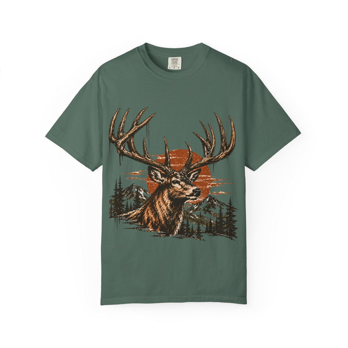Deer Sunset T-Shirt — Vintage Elk Mountain Graphic Tee