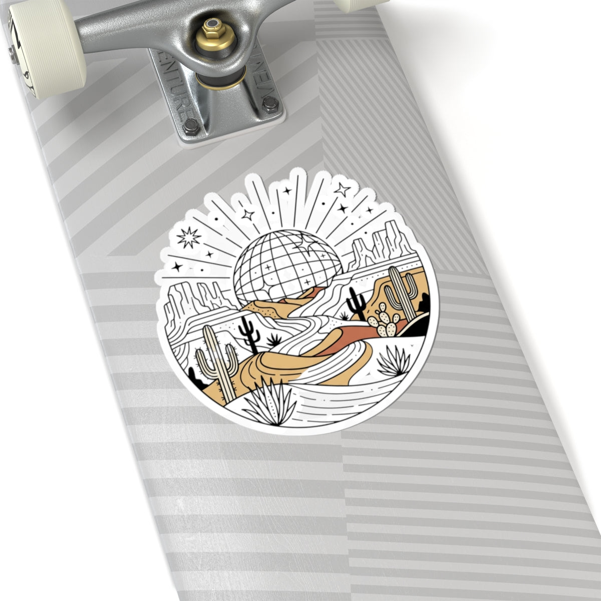 Desert Disco Sticker — Retro Desert Landscape Kiss-Cut Sticker
