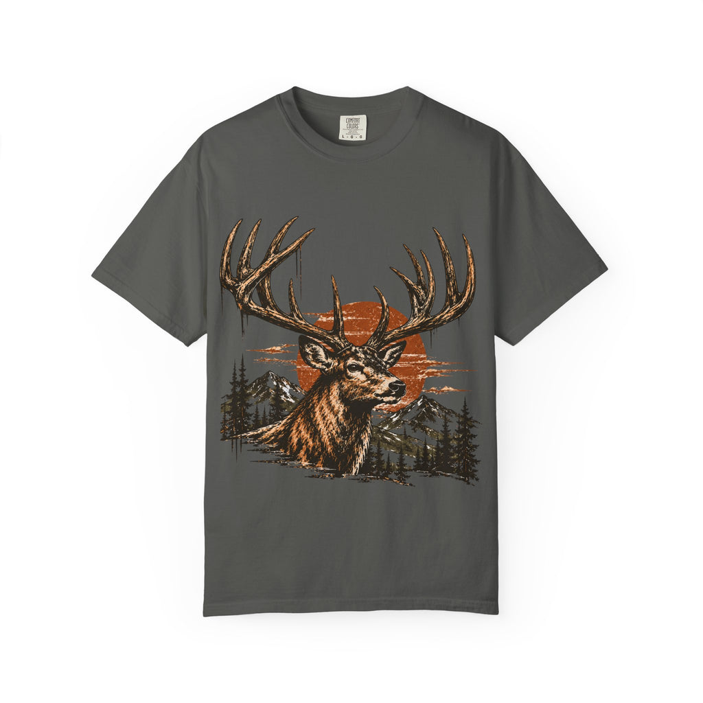 Deer Sunset T-Shirt — Vintage Elk Mountain Graphic Tee