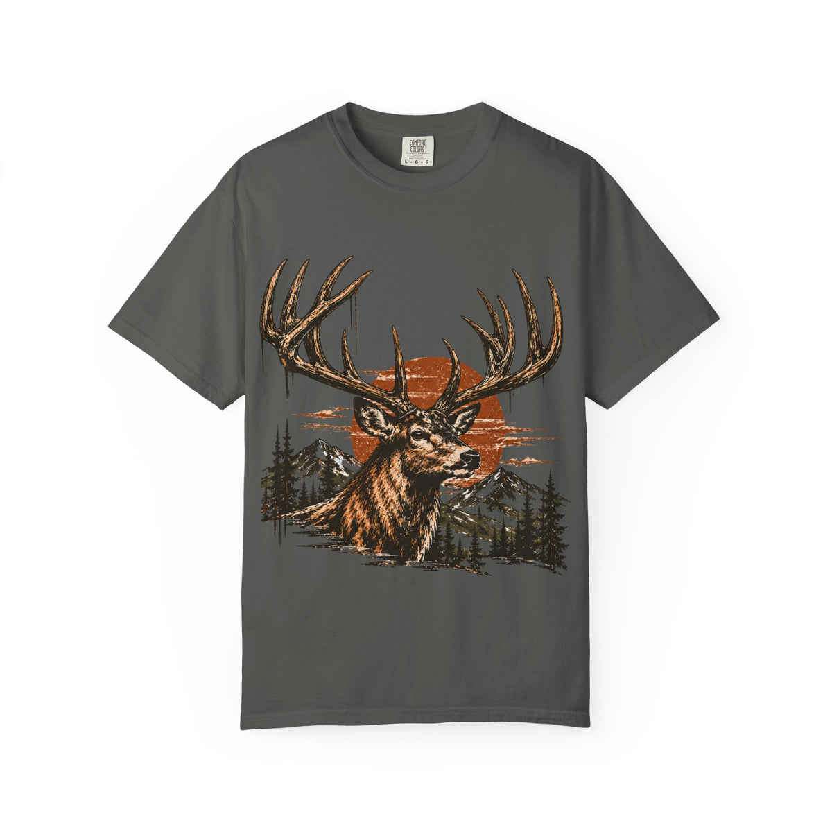 Deer Sunset T-Shirt — Vintage Elk Mountain Graphic Tee