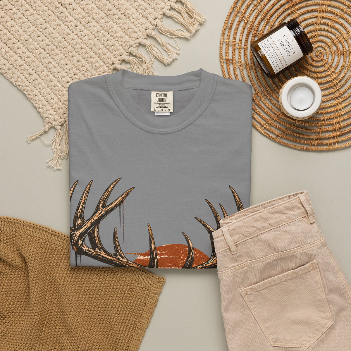 Deer Sunset T-Shirt — Vintage Elk Mountain Graphic Tee