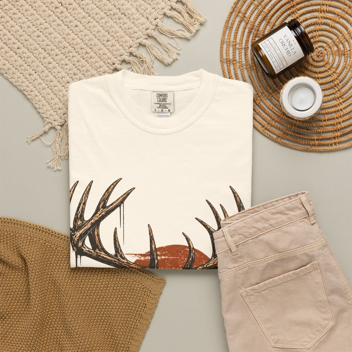 Deer Sunset T-Shirt — Vintage Elk Mountain Graphic Tee