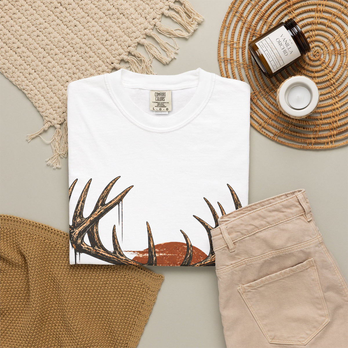 Deer Sunset T-Shirt — Vintage Elk Mountain Graphic Tee