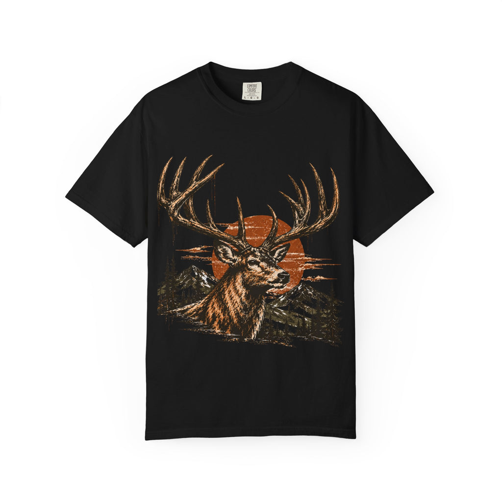 Deer Sunset T-Shirt — Vintage Elk Mountain Graphic Tee