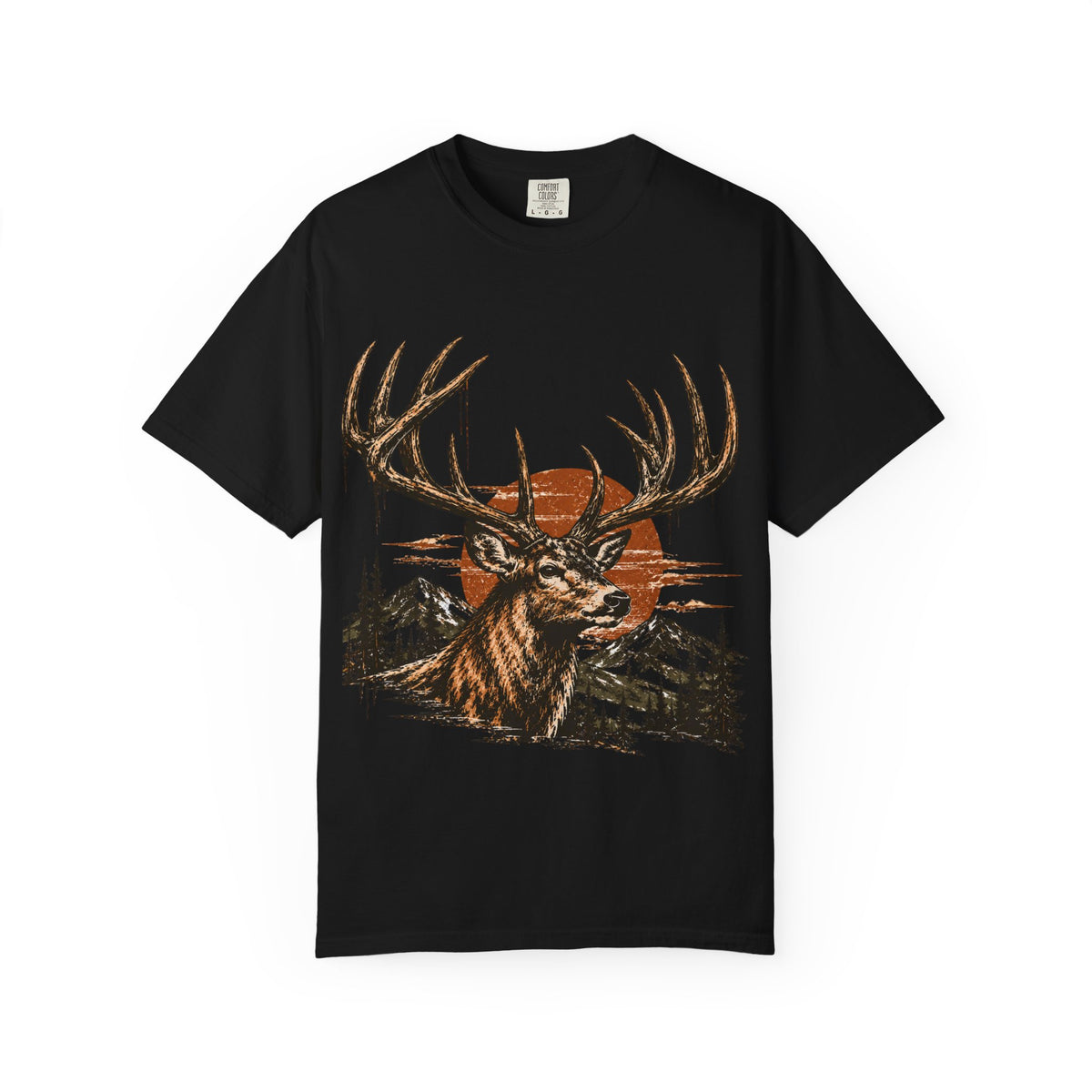 Deer Sunset T-Shirt — Vintage Elk Mountain Graphic Tee