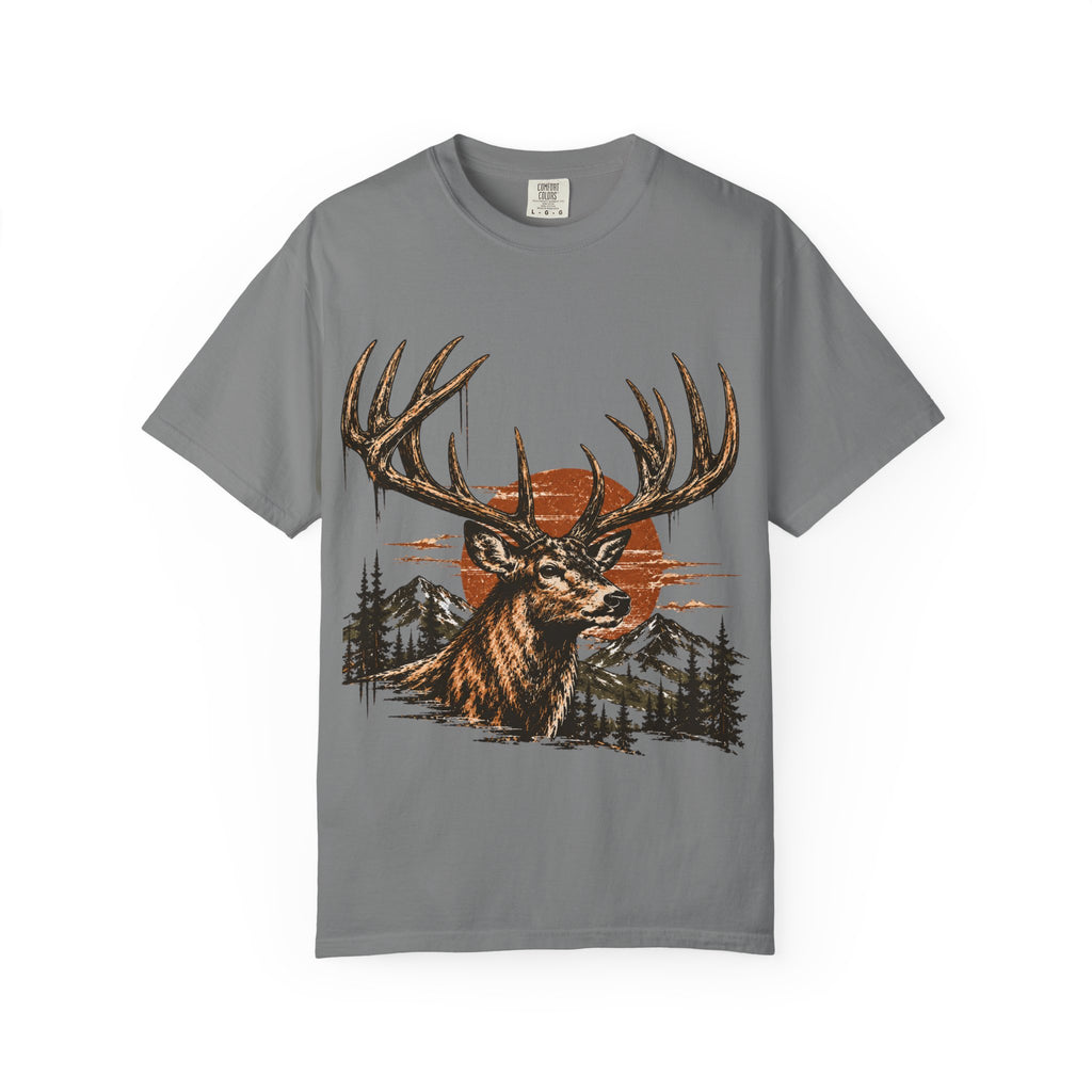 Deer Sunset T-Shirt — Vintage Elk Mountain Graphic Tee