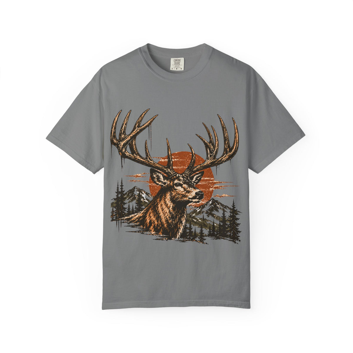 Deer Sunset T-Shirt — Vintage Elk Mountain Graphic Tee