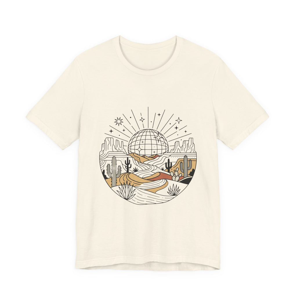 Desert Disco Tee — Retro Sunset Cactus Graphic T-Shirt
