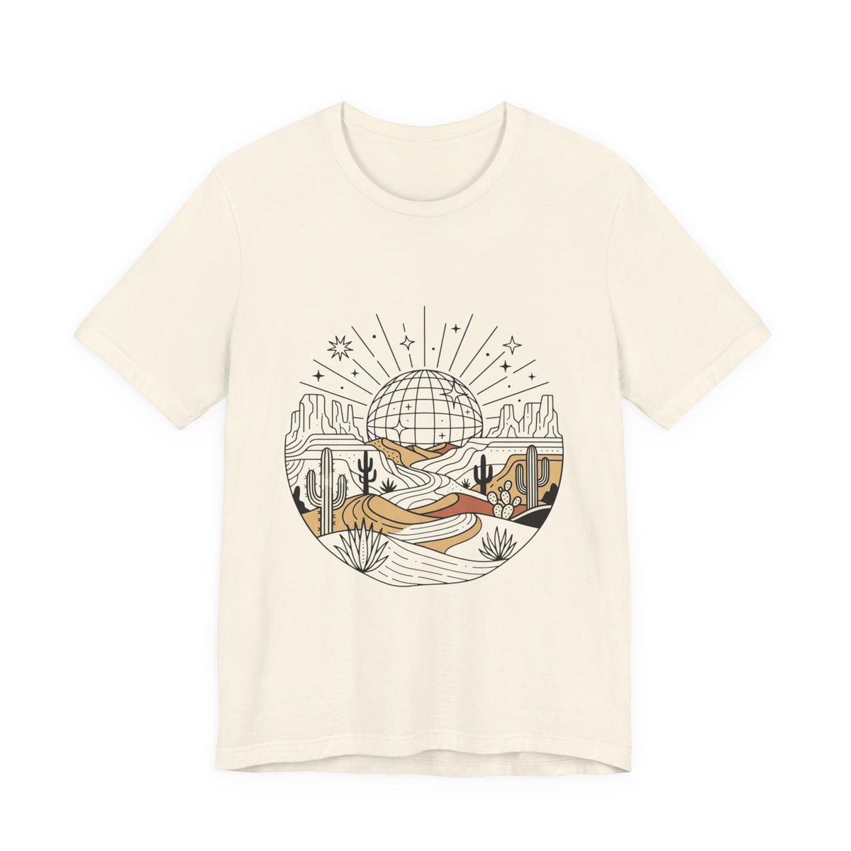 Desert Disco Tee — Retro Sunset Cactus Graphic T-Shirt