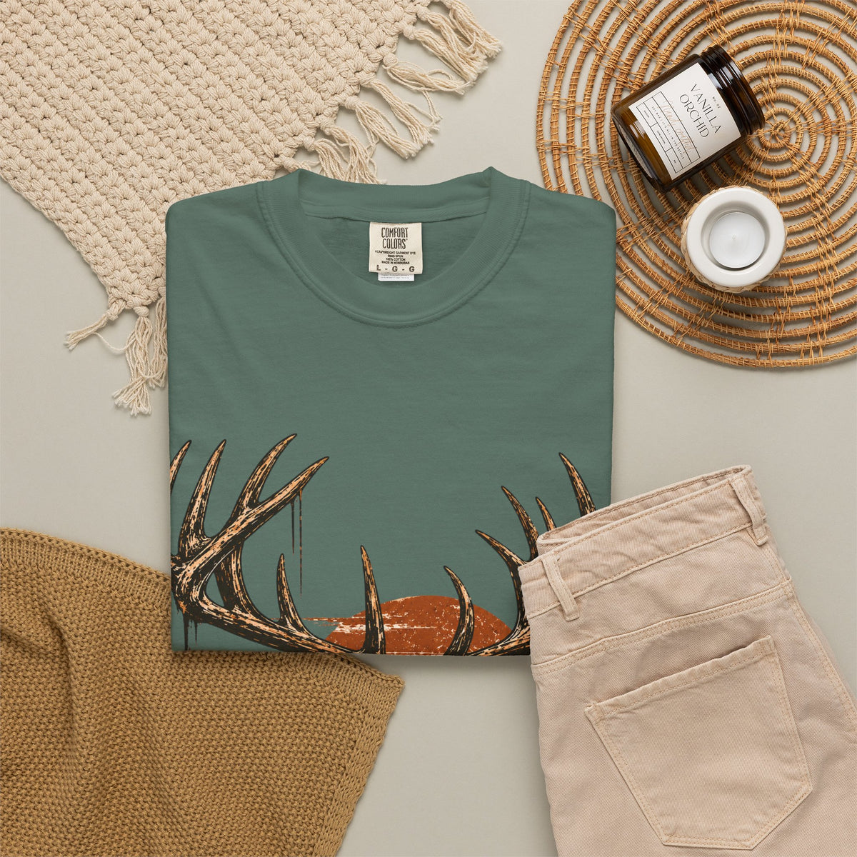 Deer Sunset T-Shirt — Vintage Elk Mountain Graphic Tee