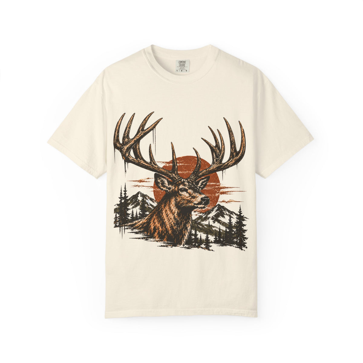 Deer Sunset T-Shirt — Vintage Elk Mountain Graphic Tee