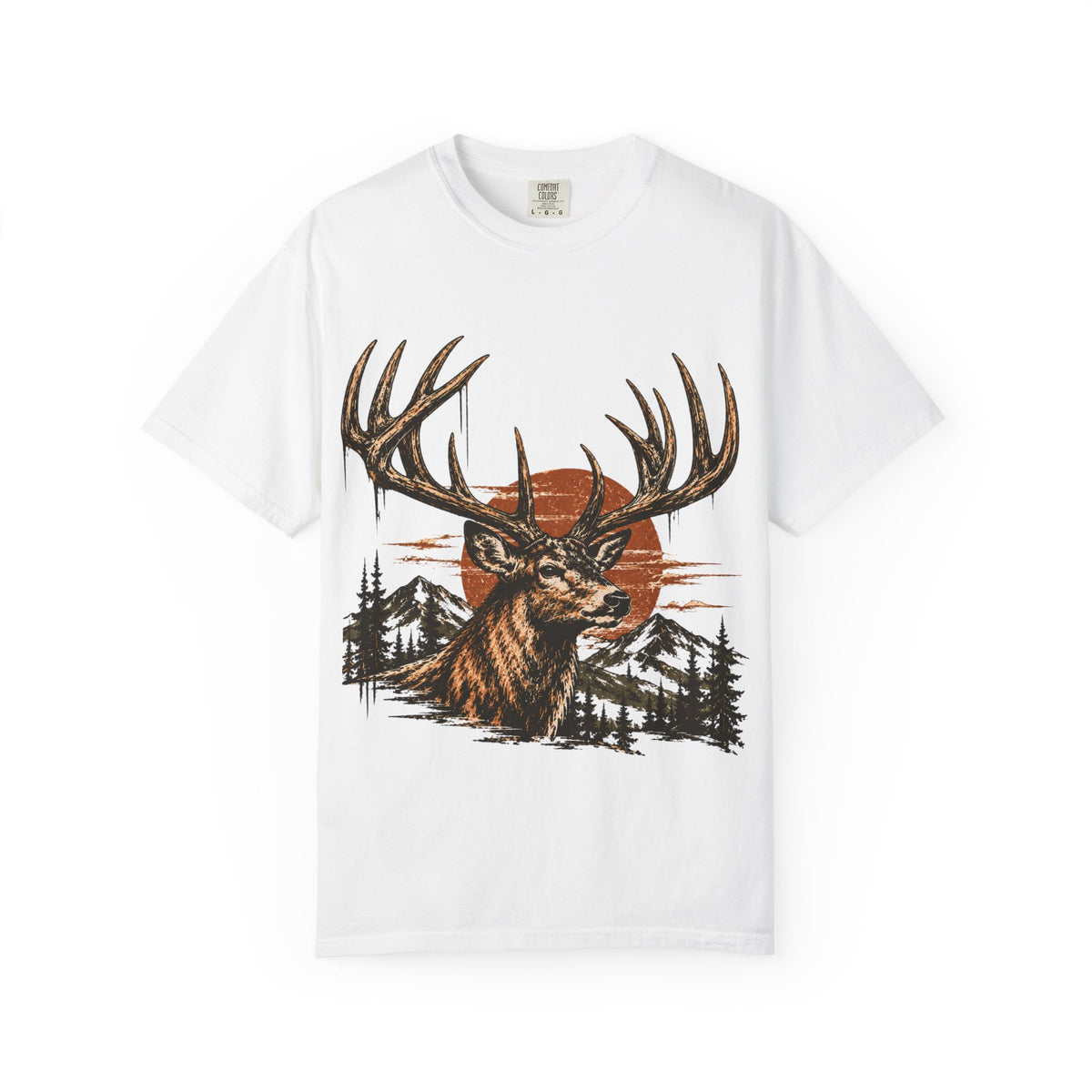 Deer Sunset T-Shirt — Vintage Elk Mountain Graphic Tee
