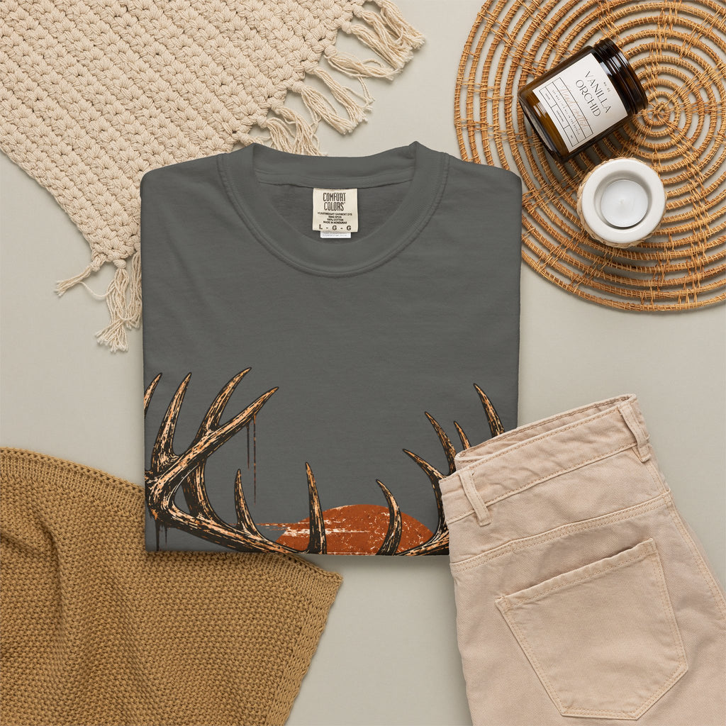 Deer Sunset T-Shirt — Vintage Elk Mountain Graphic Tee
