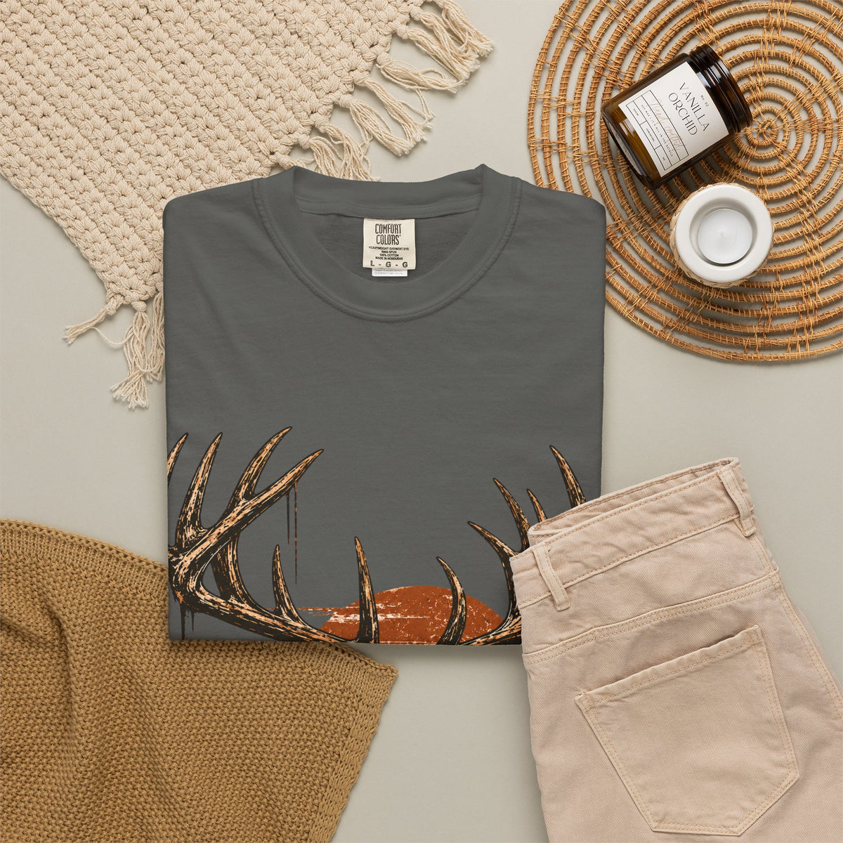Deer Sunset T-Shirt — Vintage Elk Mountain Graphic Tee
