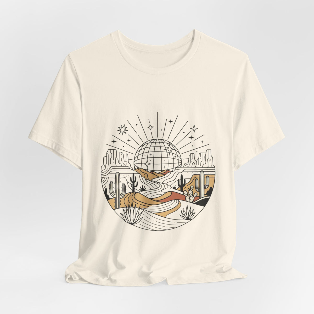 Desert Disco Tee — Retro Sunset Cactus Graphic T-Shirt