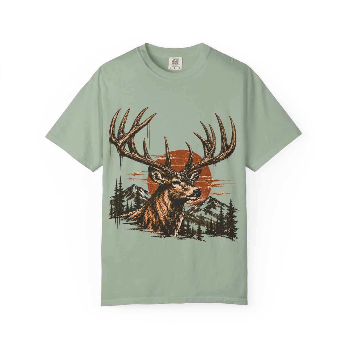 Deer Sunset T-Shirt — Vintage Elk Mountain Graphic Tee