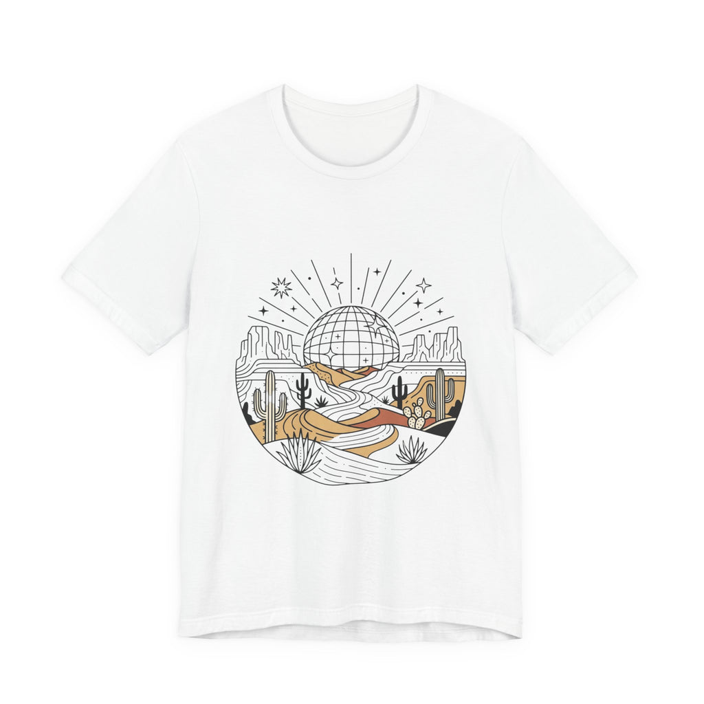 Desert Disco Tee — Retro Sunset Cactus Graphic T-Shirt