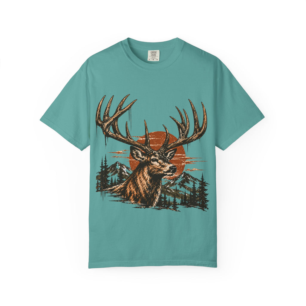 Deer Sunset T-Shirt — Vintage Elk Mountain Graphic Tee