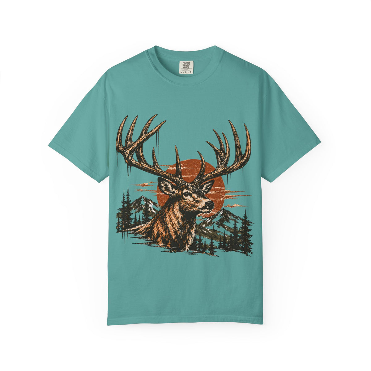 Deer Sunset T-Shirt — Vintage Elk Mountain Graphic Tee