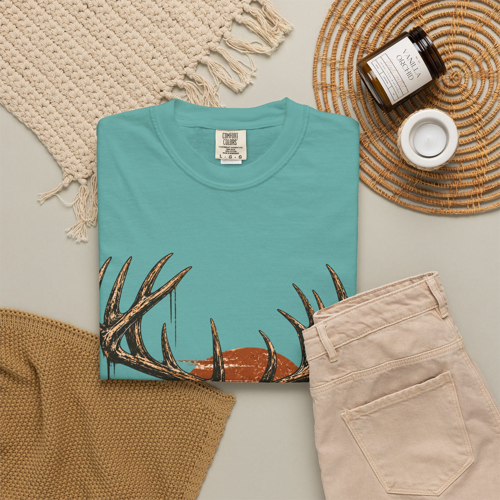 Deer Sunset T-Shirt — Vintage Elk Mountain Graphic Tee