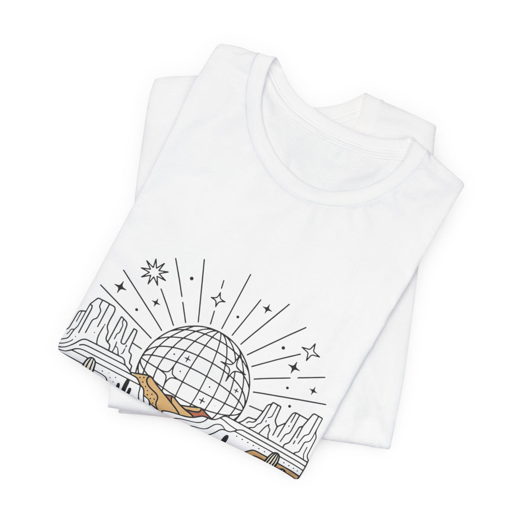 Desert Disco Tee — Retro Sunset Cactus Graphic T-Shirt